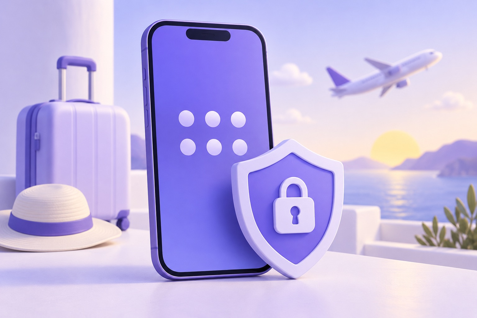 A phone with a passcode screen and a shield icon